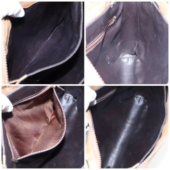 CELINE Macadam Canvas Shoulder Bag Beige Authentic - Picture 16 of 16